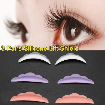 CRV0535 3 Pairs 6Pcs Lash Curl Lifting Curler Guard Silicone Eyelash Extension Makeup Tools Gasket Lift Shield Rods