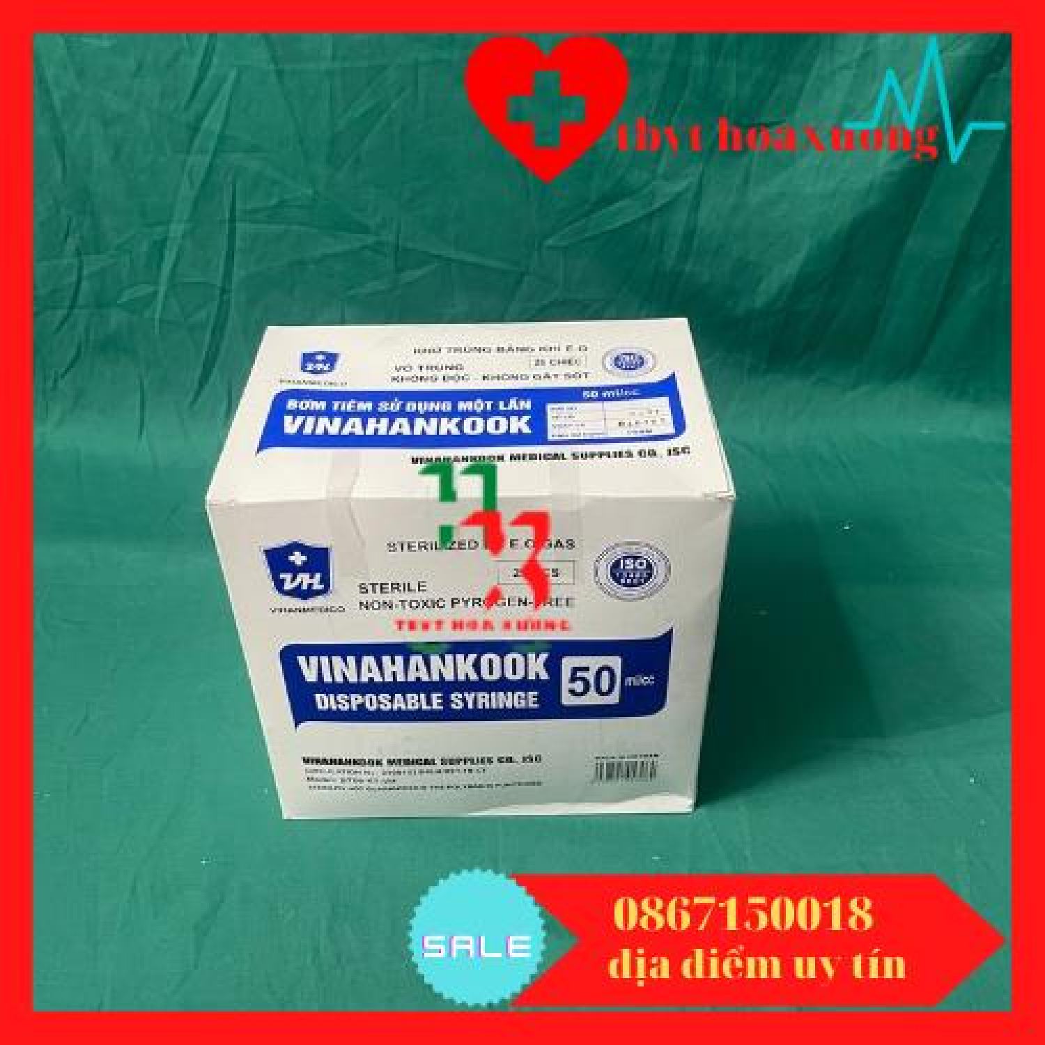 [Bán lẻ 10 chiếc] Bơm tiêm 1 lần Vinahankook 50ml