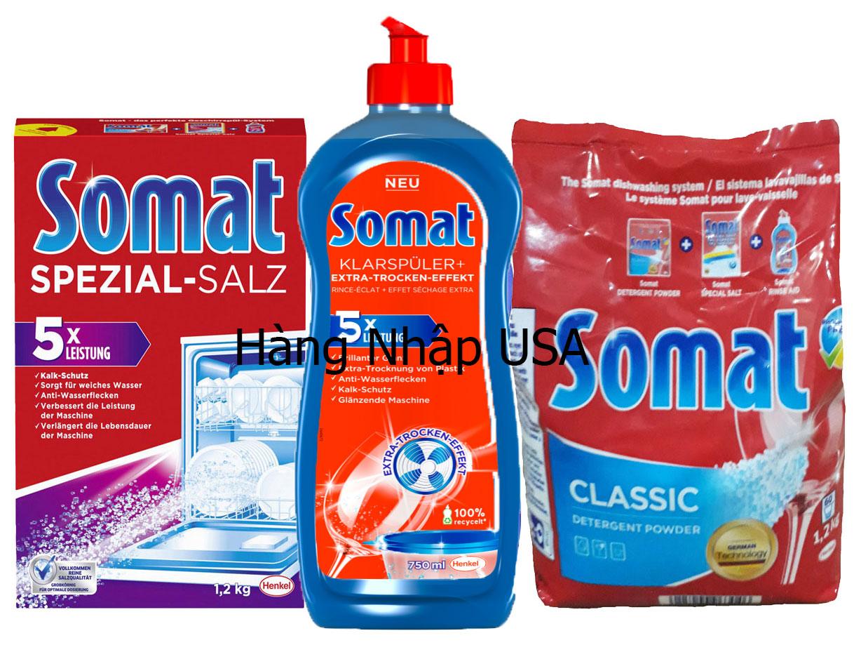 Combo Bột + Muối + Nước Somat dùng cho máy rửa chén bát - Đức
