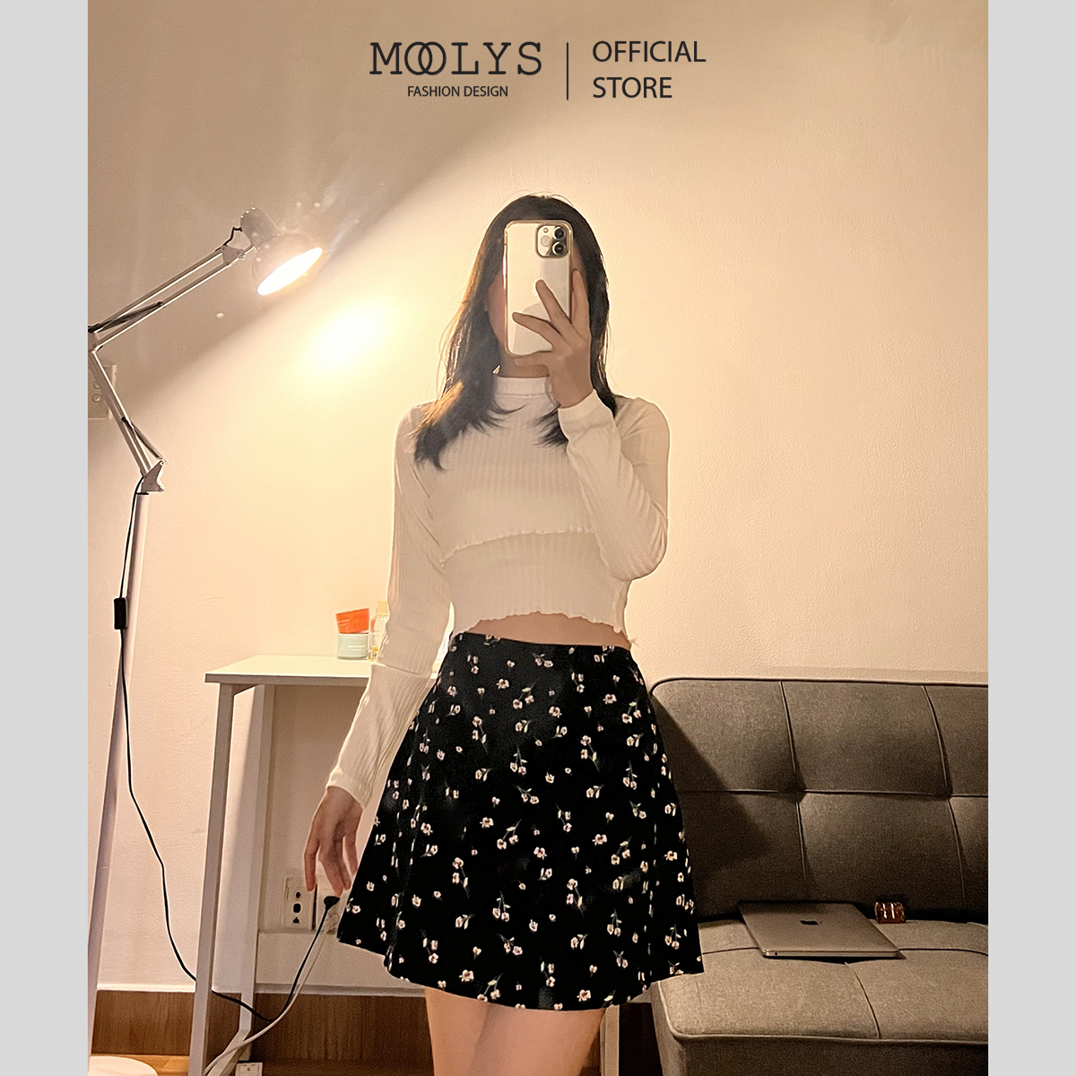 Đầm hai dây hoa nhí dễ thương MOOLYS MD028