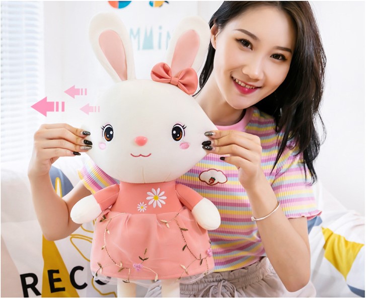 Thỏ bông mặc váy size 39cm và 65cm