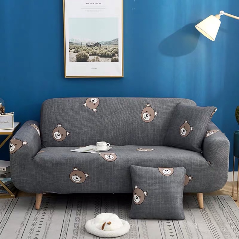 Vải trùm ghế sofa họa tiết gấu nâu trang trí nhà cửa | Lazada.vn