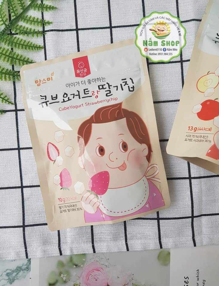 Sữa chua khô sấy mix hoa quả trái cây Momsmi cho bé 6m+