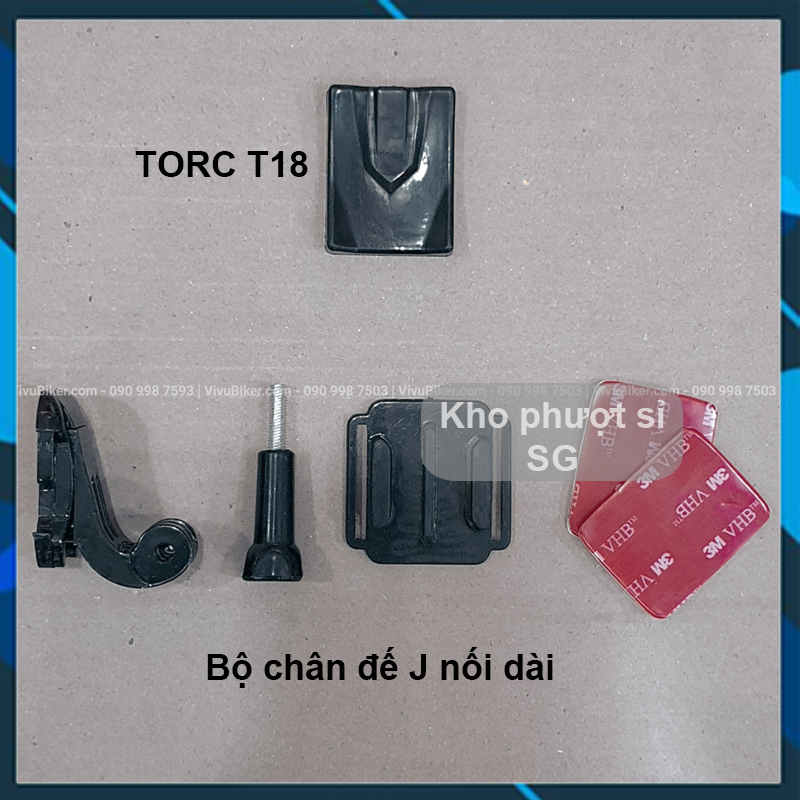 Bộ Mount gắn camera hành trình lên cằm nón bảo hiểm Fullface TORC T18
