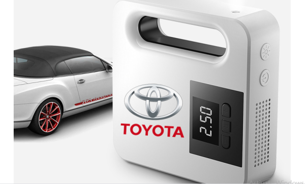 Bơm lốp xe ô tô Toyota (Trắng) Đồng Hồ Led Tự Ngắt Cao Cấp - Hàng sản xuất ủy quyền chính hãng - Bảo Hành 12 Tháng Đổi Mới