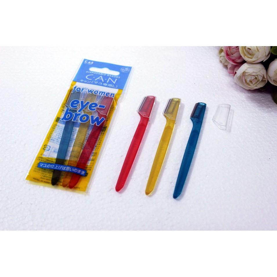 Set 3 dao cạo lông mày cán ngắn KAI Nhật Bản