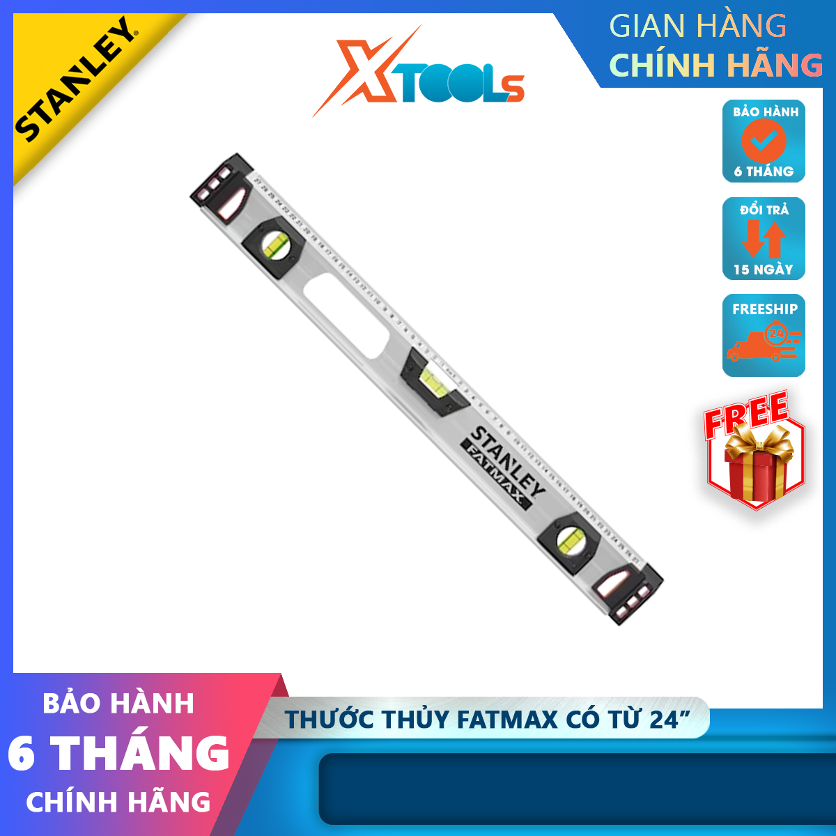 FatMax 24in/60cm hydraulic ruler, with Stanley magnetic