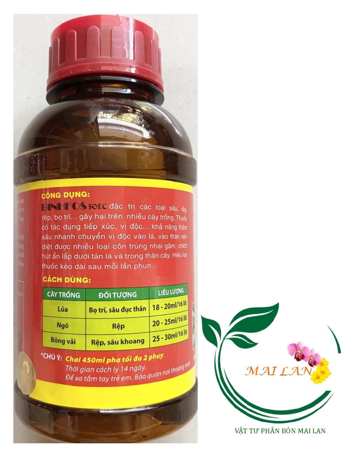 THUỐC TRỪ SÂU BINHFOS 50EC - #019B# 450ml