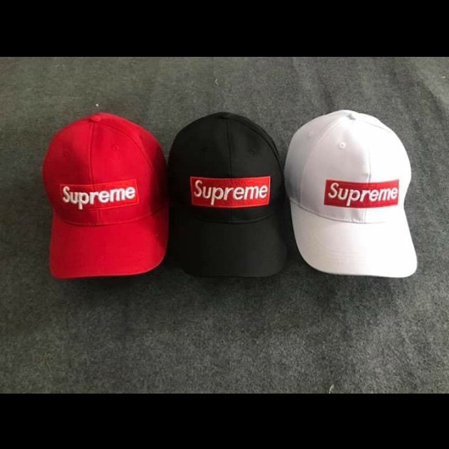 Mũ lưỡi chai đen logo Supreme cực chất