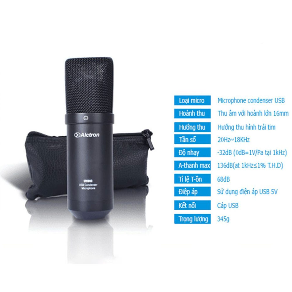 Alctron UM900 - Micro Thu Âm USB, Kèm Shock Mount