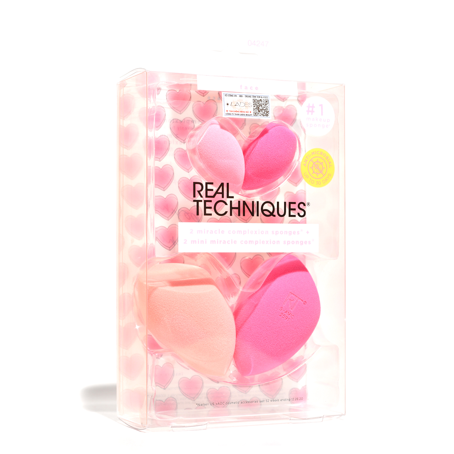 Set 4 mút hồng trái tim RT Real Techniques 4 miracle complexion sponges