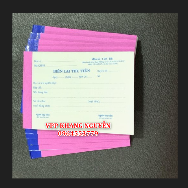 [HCM]Biên Lai Thu Tiền 2 Liên Nhỏ 60 Tờ (Lốc 10 Cuốn)