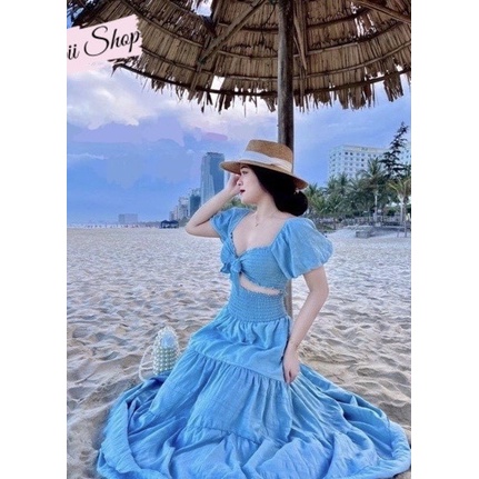 Sét maxi đi biển nhún xoè