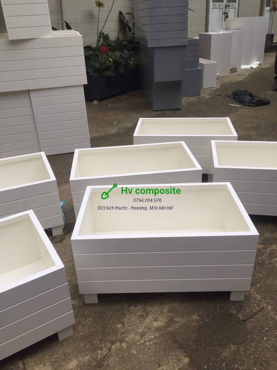 chậu kẻ chỉ composite chống nước (50x20x25)