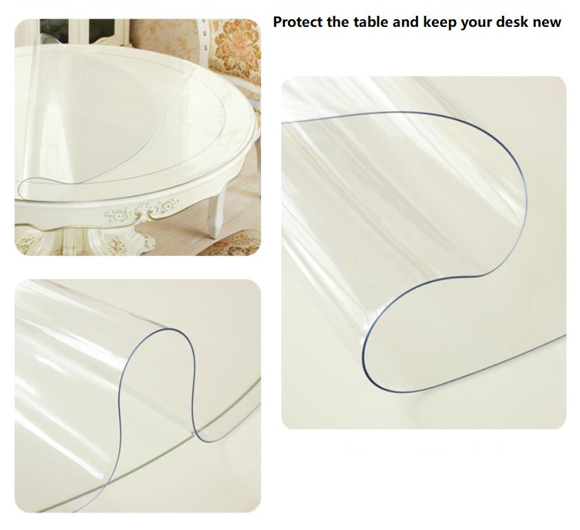 (1mm Hình chữ nhật trong suốt)Nhựa PVC Trong Suốt Chống Thấm Nước Chống Dầu Khăn Trải Bàn Trong Suốt Bàn Ăn Mềm Mại Kính Nhựa Khăn Trải Bàn Bao