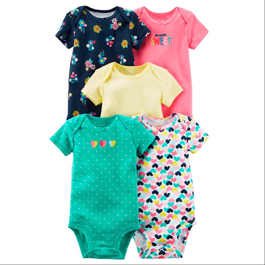Set 5 body cộc tay bé trai, bé gái (body chip cộc tay)
