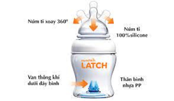 Bình sữa Munchkin Latch Bottle 240ml cho bé từ sơ sinh
