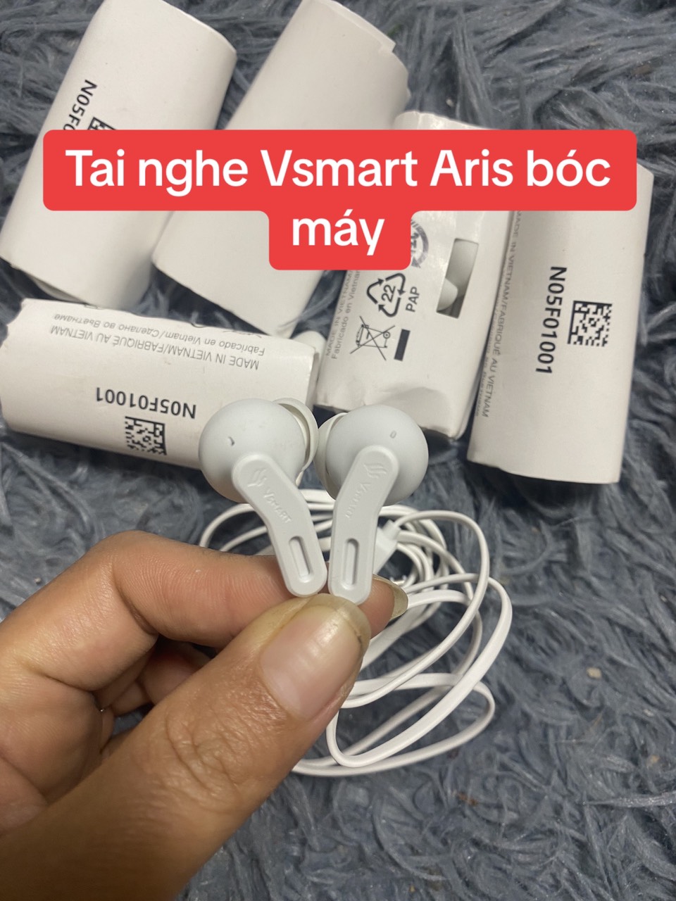 tai nghe Vsmart aris có dây zin bóc máy, tai nghe có dây jack tròn 3.5mm BH 12 tháng