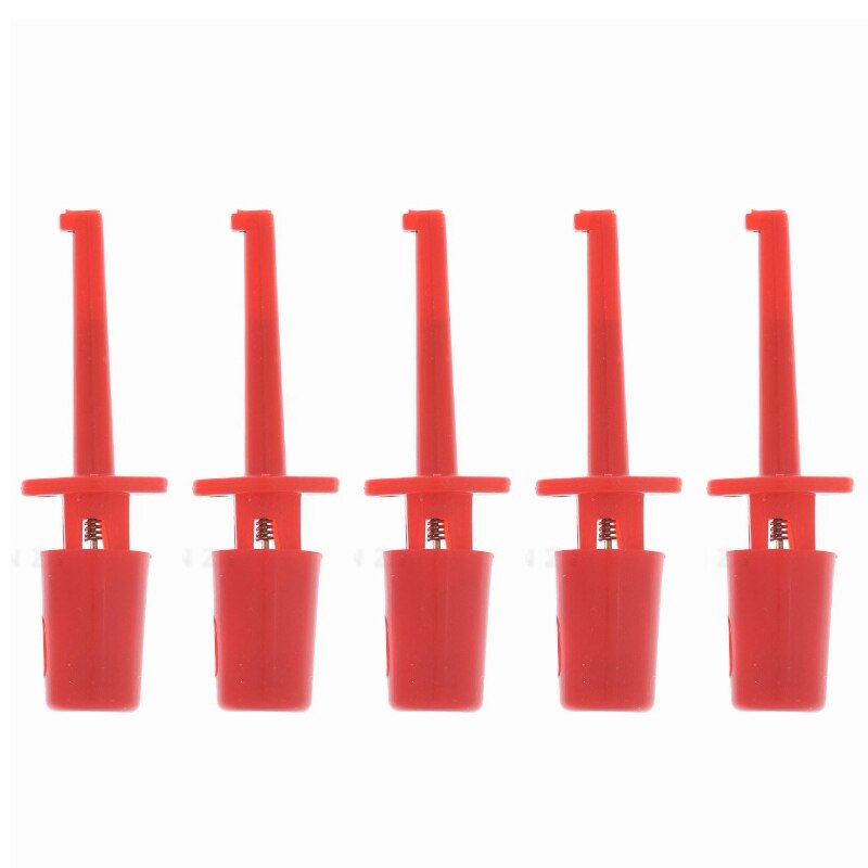 5Pcs Mini Single Test Hook Clip Test Probe for Electronic Testing IC Grabber Small Size Round Crocodile Clip Hook Test Clip