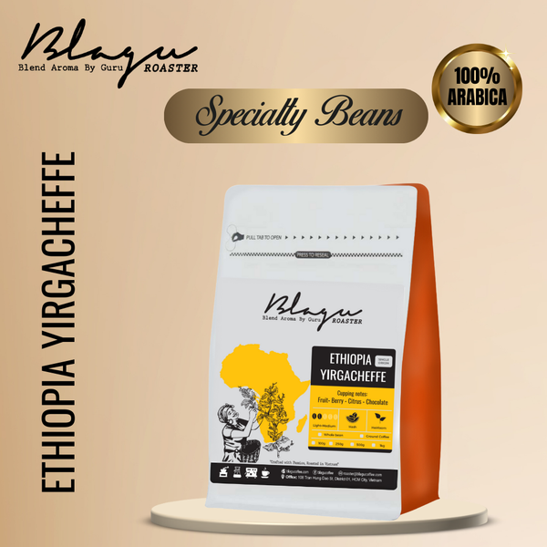 Cà Phê Blagu Hạt Đã Rang, Ethiopia W. Yirgacheffe - 100%Arabica - Light-Medium - 250g