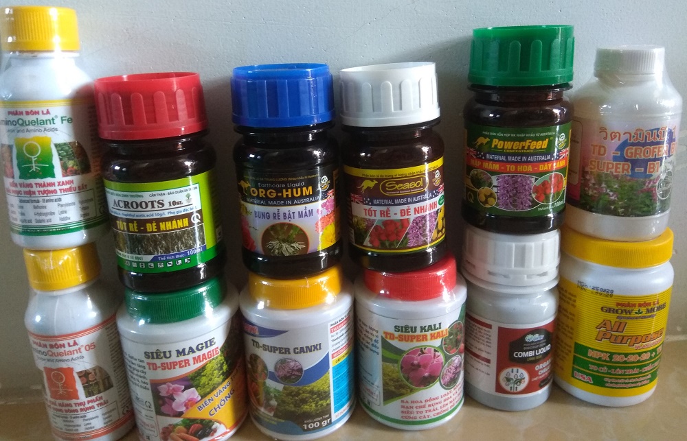 Combo 11 loại phân bón chăm sóc hoa lan cây cảnh dành cho người mới trồng - chai 100 gram