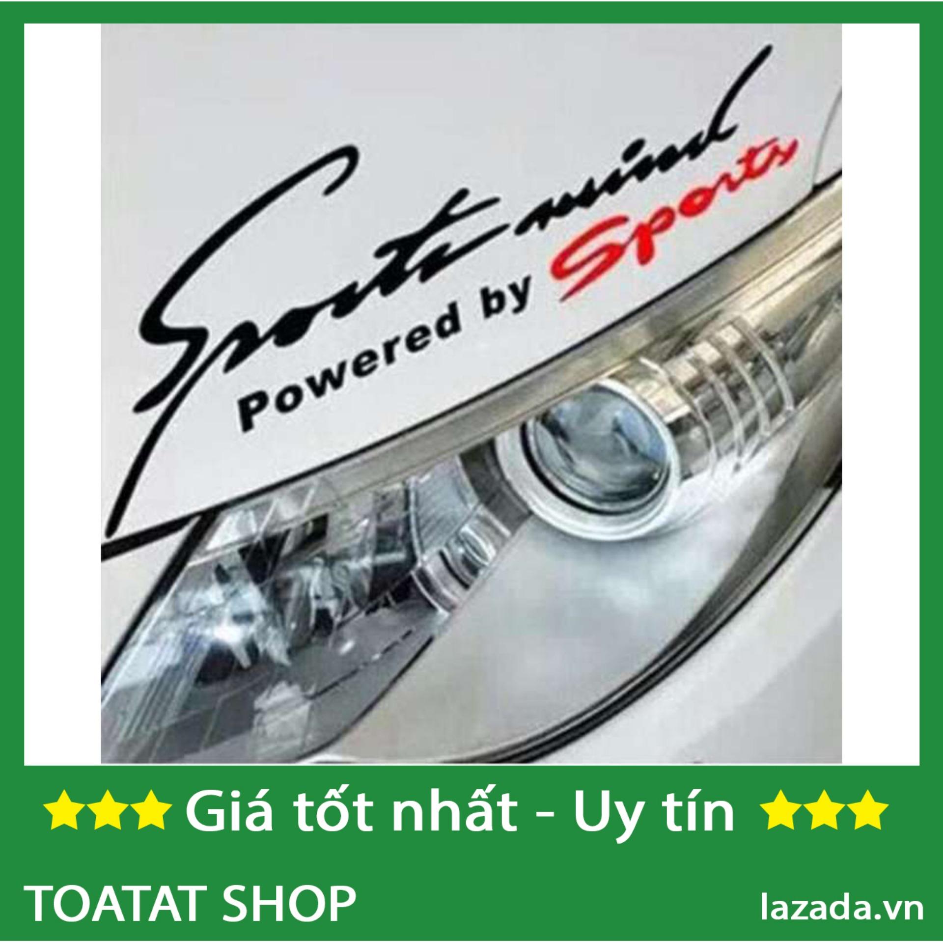 Tem dán Sport mind lên nắp capo xe hơi (Trắng)