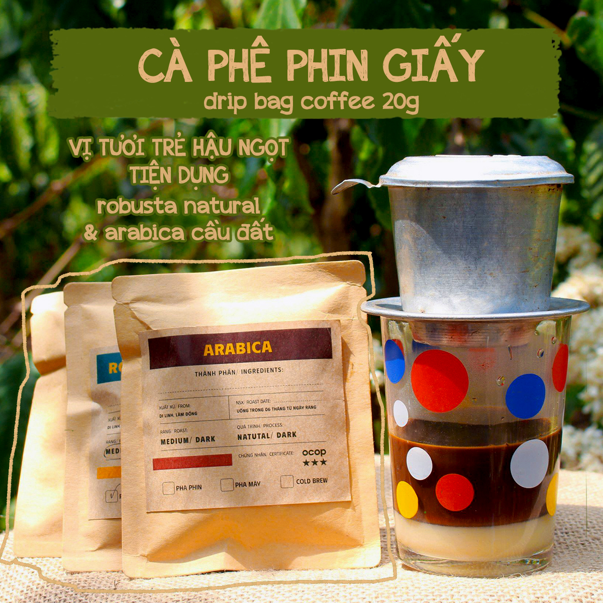 Cà phê Phin Giấy Tiện Lợi Drip Bag Coffee - 6Thọ Coffee
