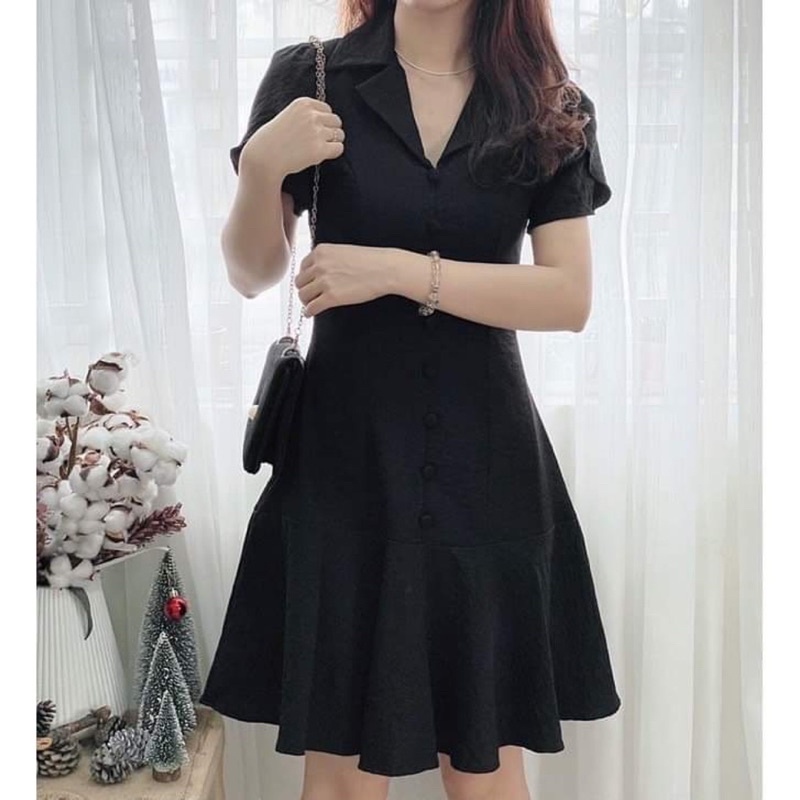 KT56 Đầm đuôi cá cổ vest ( có bigsize )