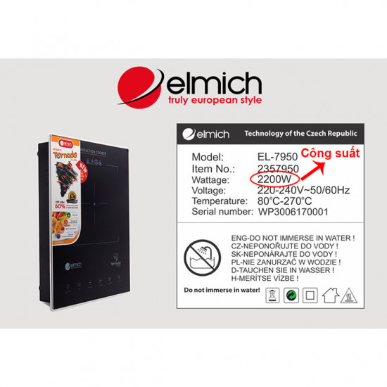 Bếp Điện Từ Âm Elmich Tornado EL-7950