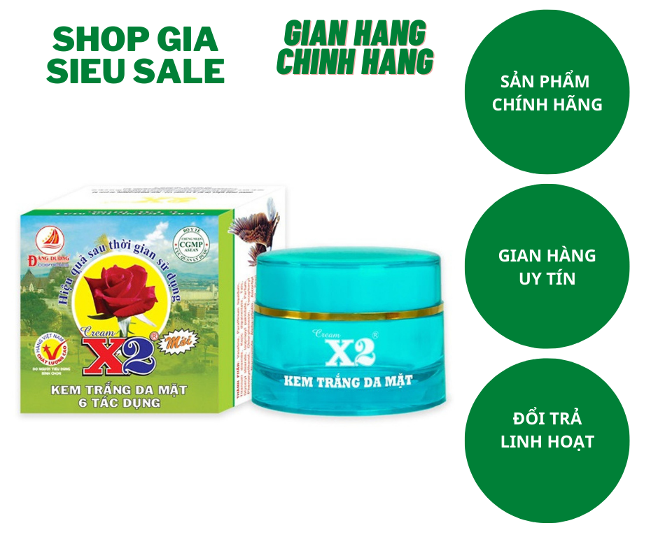 Kem trắng da mặt 6 tác dụng X2