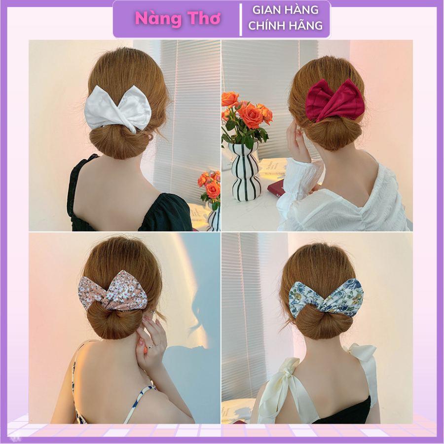 Thanh búi tóc nơ vải thanh thắt tóc thời trang nữ tính - Hot Trend