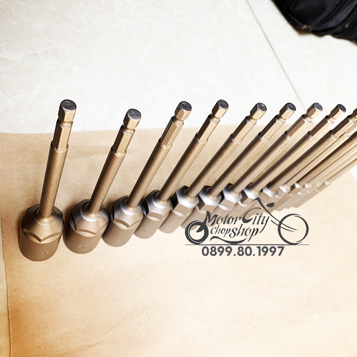 Bộ 3 đầu tuýp, chụp bulong 13,17,19mm chuôi lục giác dài 150mm