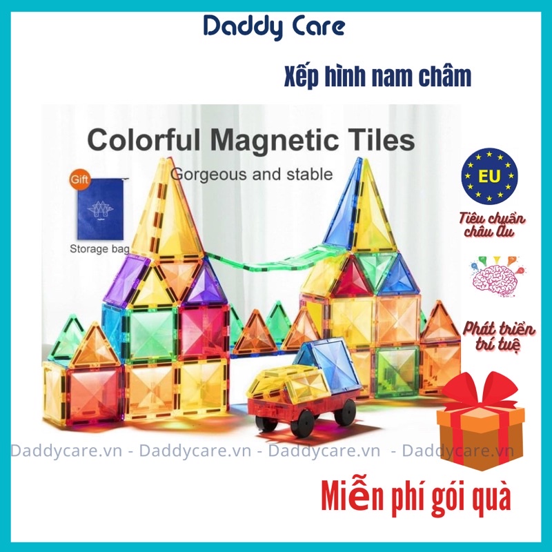 Xếp Hình Nam Châm Ánh Sáng Colorful Magnetic Tiles Mideer Daddycare