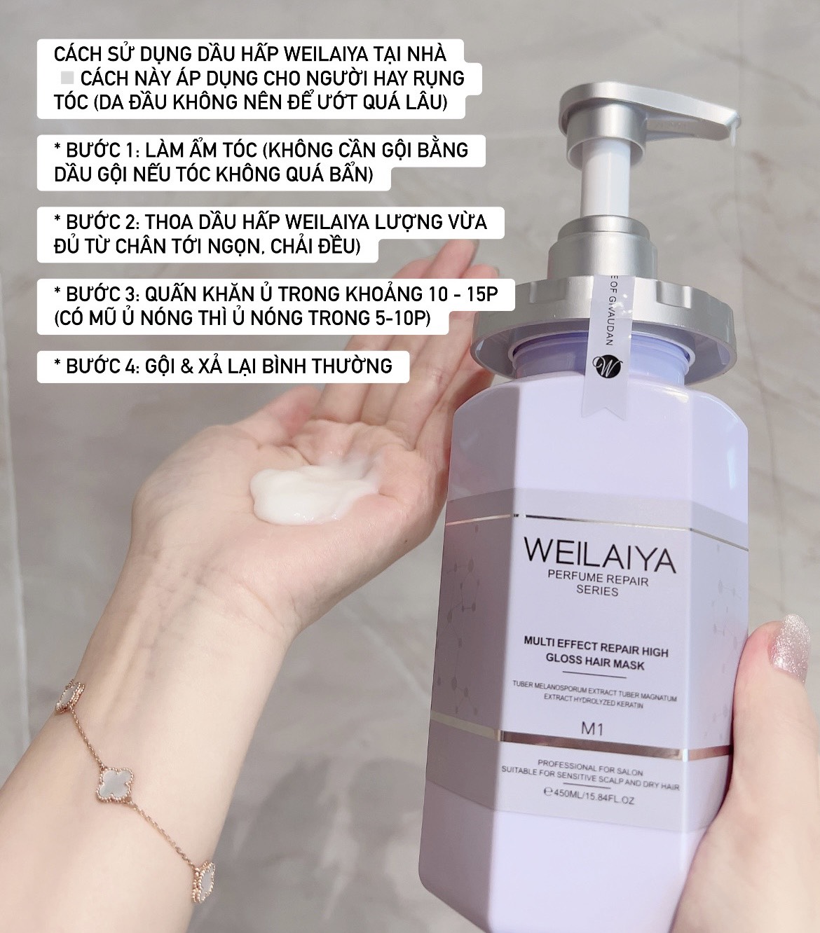 [Giá sỉ] Dầu Hấp Tóc Phục Hồi Đa Tầng Weilaiya 450ml