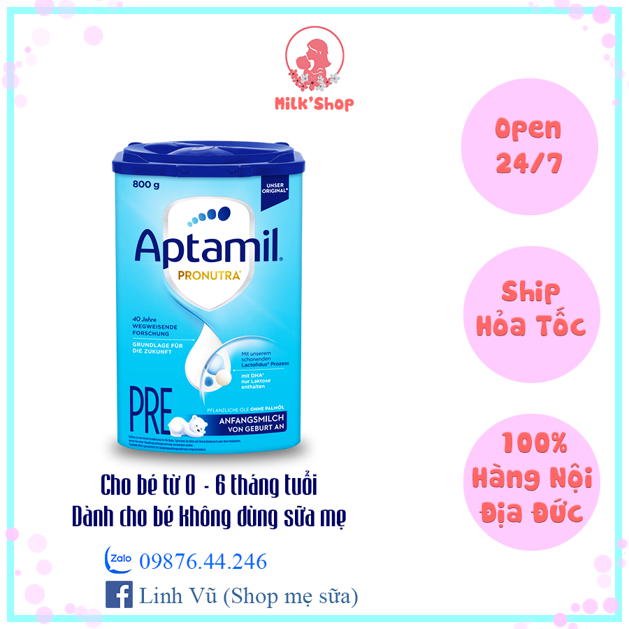 sữa Aptamil nội địa Đức số 1,2,3 (mẫu mới) - 800g - đủ bill