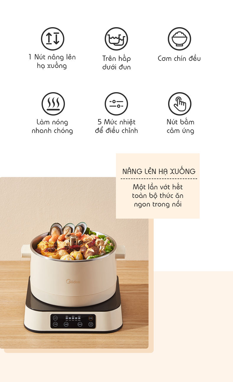Nồi Lẩu Điện Thang Máy Thông Minh Midea