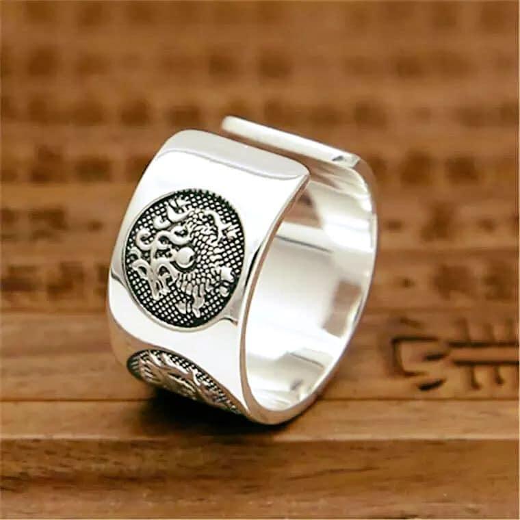 NHẪN NAM BẠC 925 TỨ LINH CHẦU MỆNH