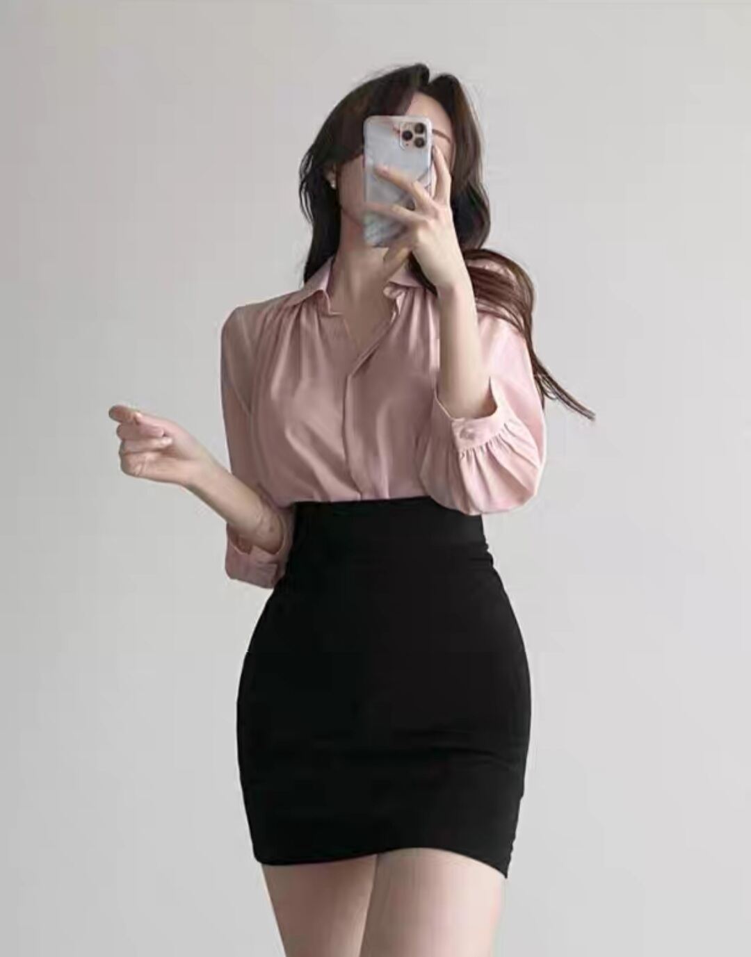 Chân Váy Thun Màu Đen Công Sở