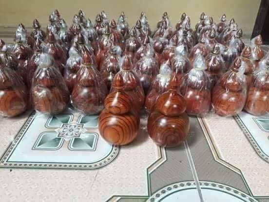 Ống đựng tăm hồ lô đẹp - gỗ cẩm