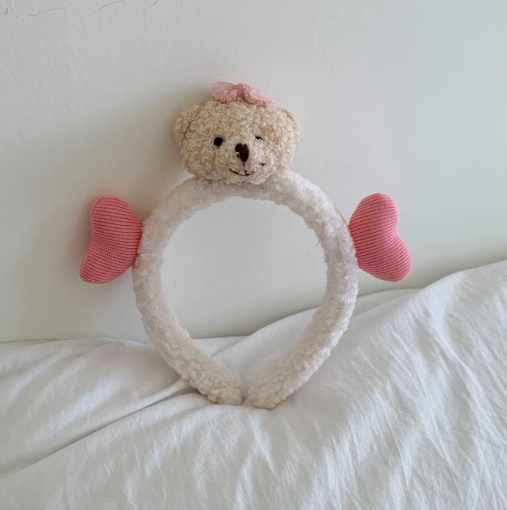 Băng Đô, Bờm Cài Tóc Gấu Phối Tim Siêu Cute