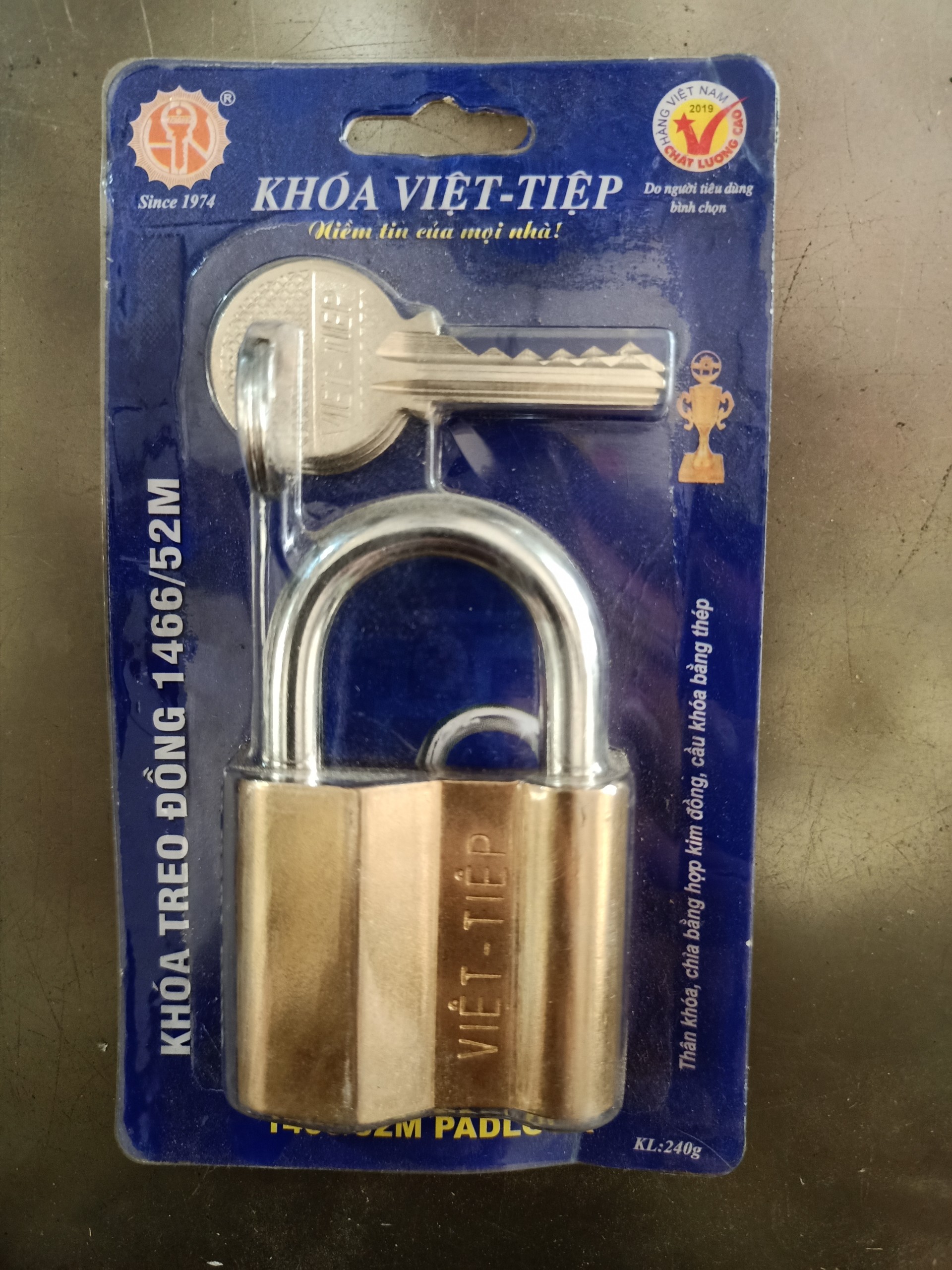 Ổ khoá đồng treo việt tiệp 0152m - 50mm