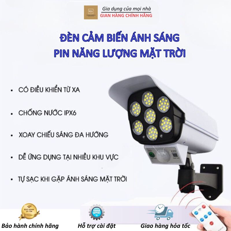 Đèn led giả camera đèn năng lượng mặt trời giả camera chống trộm - chống nước - có điều khiển cảm biến