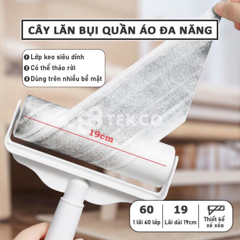 Cây Lăn Bụi Làm Sạch Quần Áo Ga Giường Dài 19cm, Lõi Lăn Dài Giúp Làm Sạch Lông Chó Mèo, Sợi Vải Trên Sofa, Quần Áo Hiệu Quả