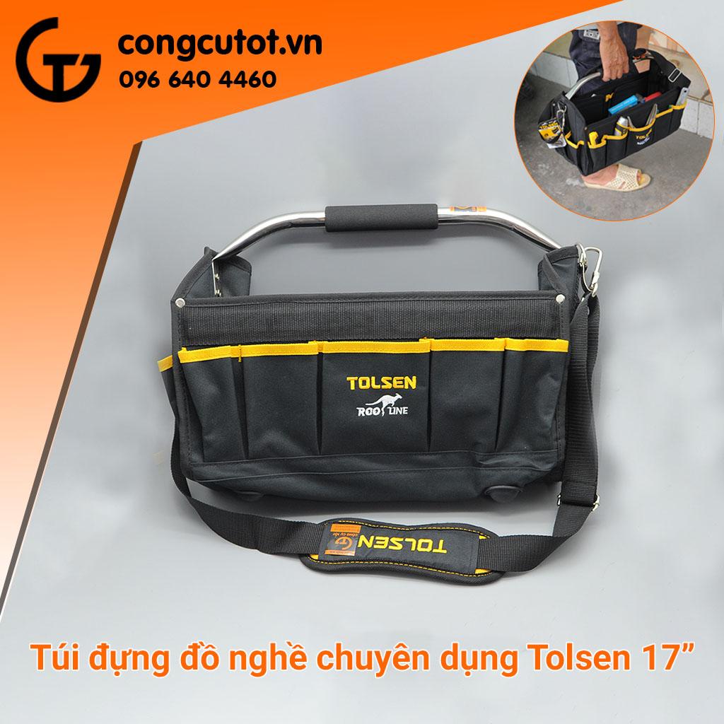 Túi đựng dụng cụ Tolsen 17\" 80112 TẶNG 01 tuốc nơ vít ngắn