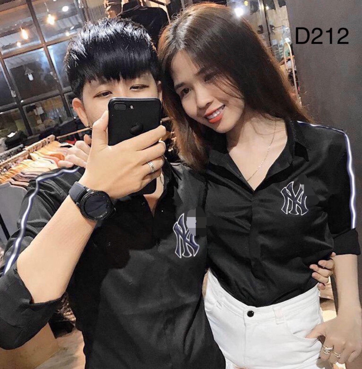Áo sơ mi cặp nam nữ thời trang cao cấp aoc2