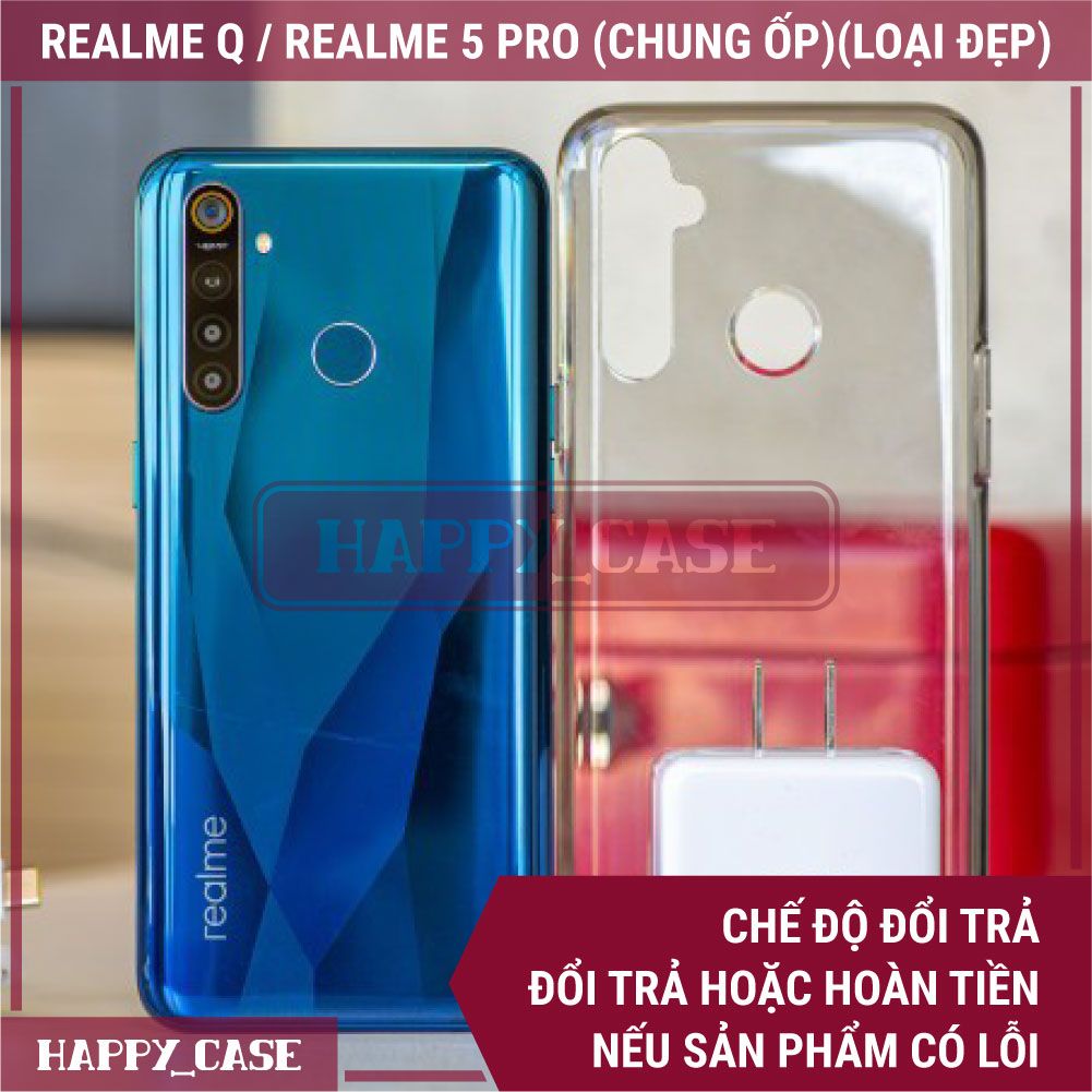 Ốp Lưng Điện Thoại Realme 5 Pro / Realme Q (Chung Ốp Lưng)(Loại Đẹp) Thin Transparent Silicon