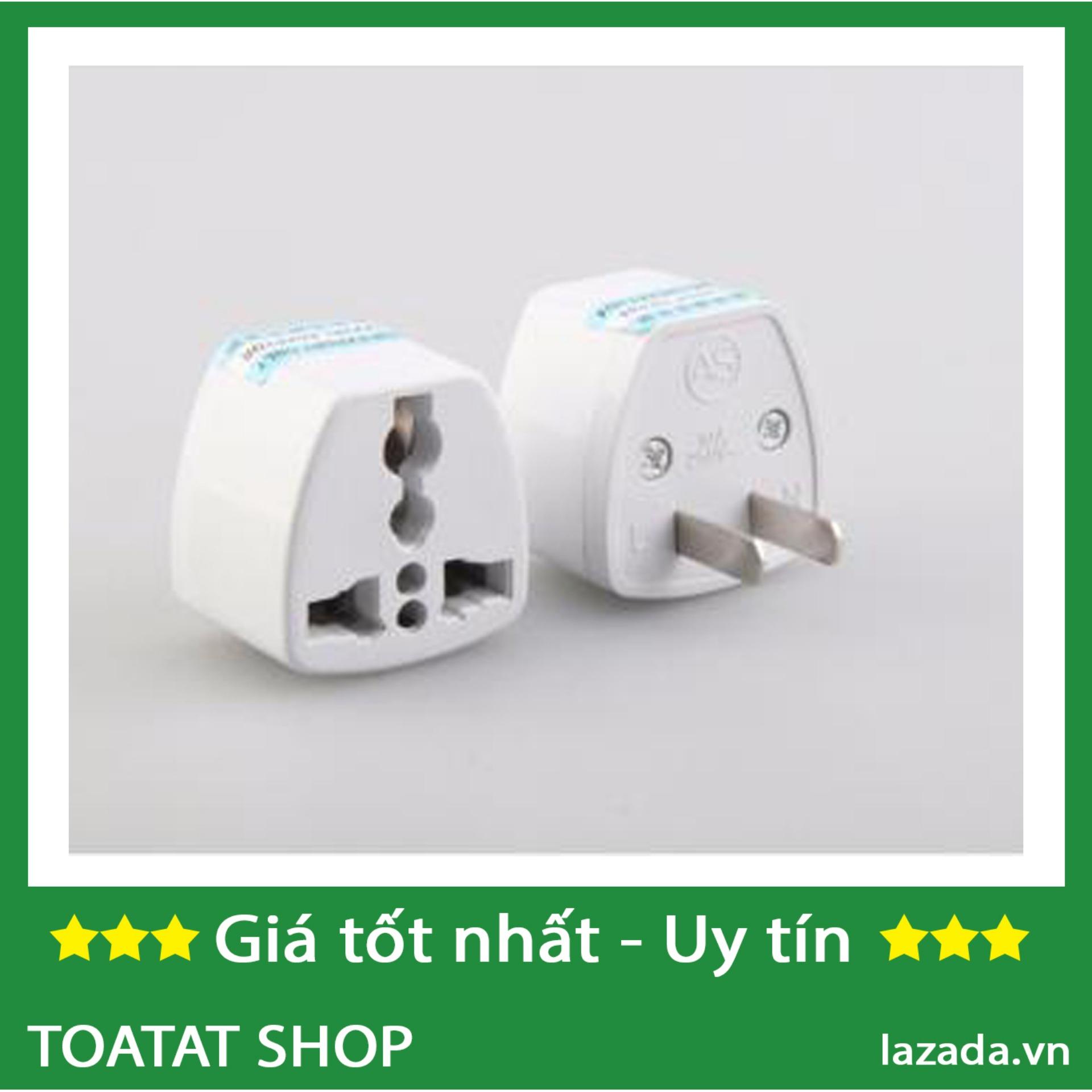 Bộ 2 phích cắm chuyển 3 chấu sang 2 chấu (trắng)