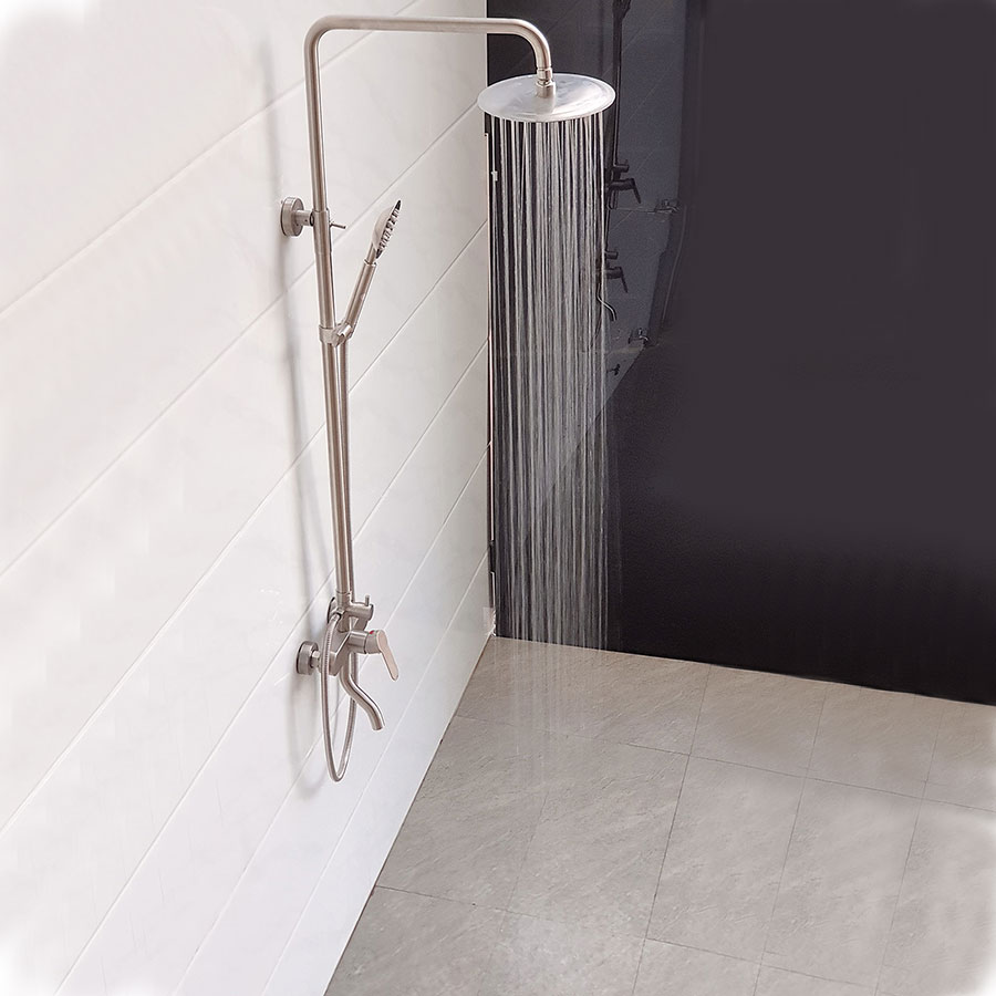 Bộ sen cây tắm đứng nóng lạnh Inox SUS 304 Eurolife EL-S909 (Trắng vàng)