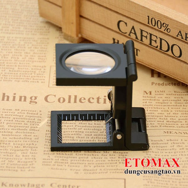 Kính lúp 10X mini  có thước đo