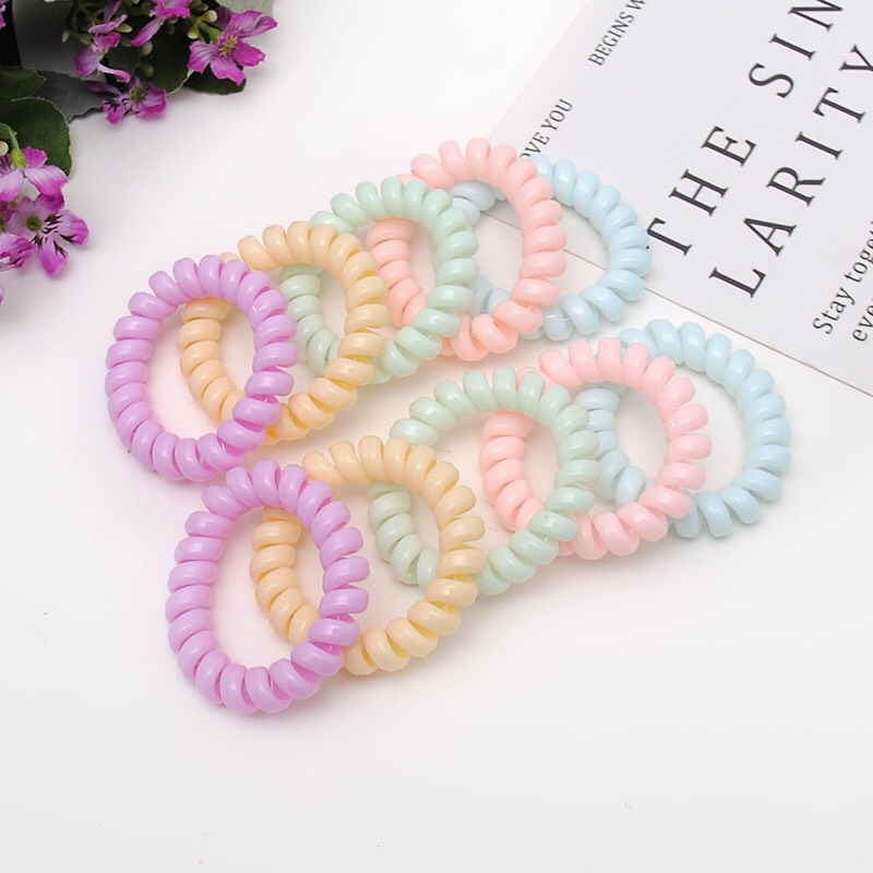 Dây cột tóc lò xo co giãn nhiều màu dễ thương ST0096